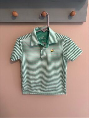 Masters green white striped polo boys size 2T
